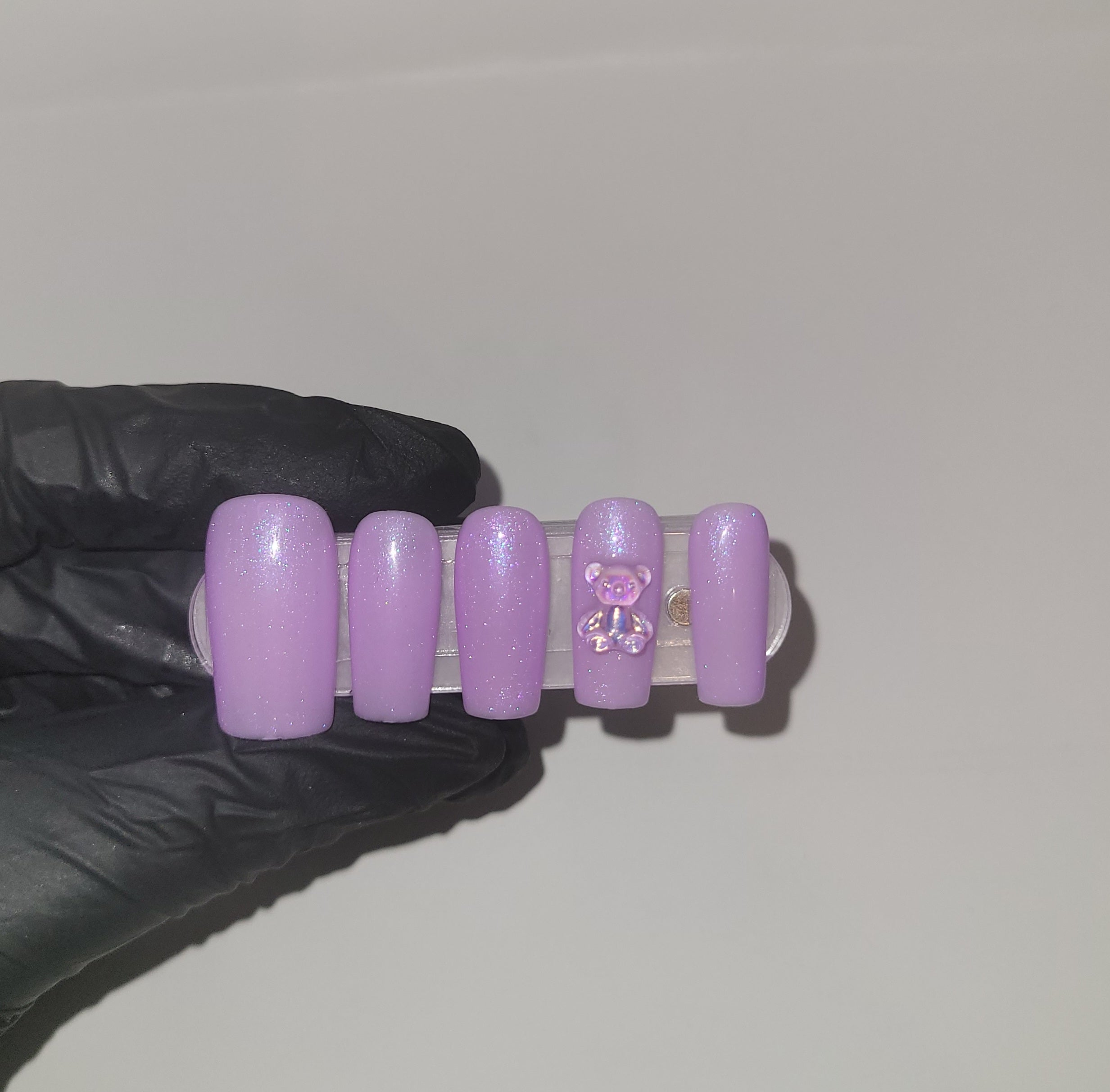 Lavender Bear Press Ons