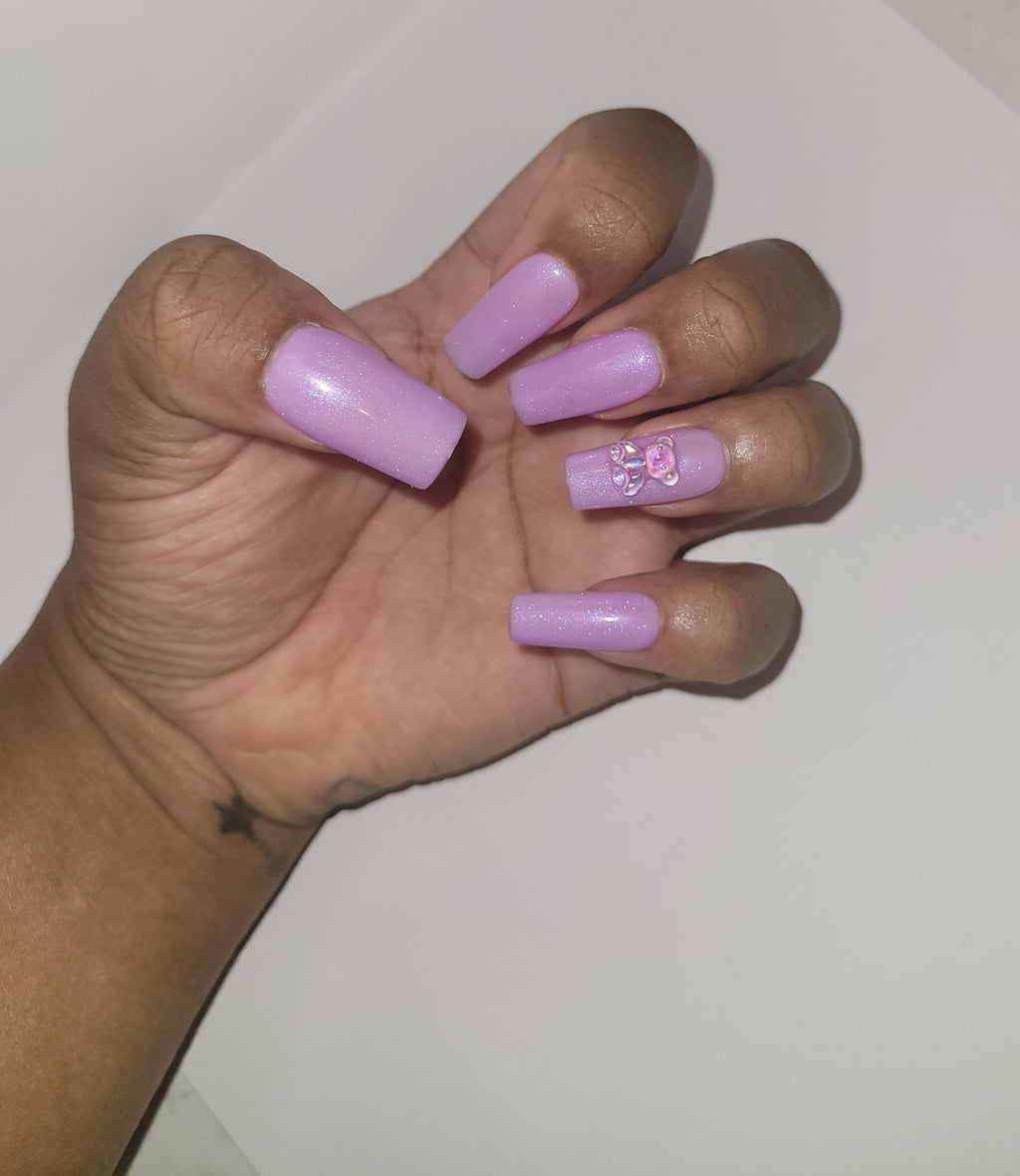 Lavender Bear Press Ons