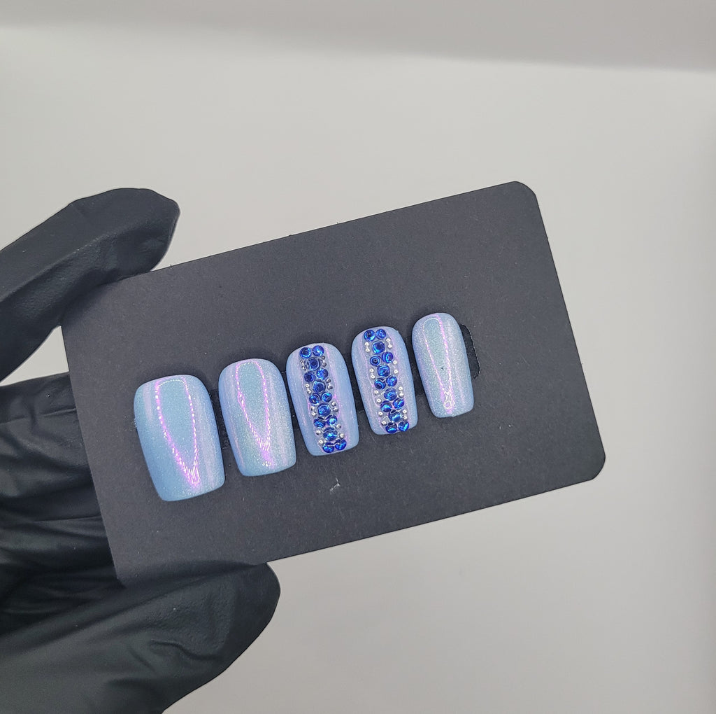 Blue Opal Ring Press Ons