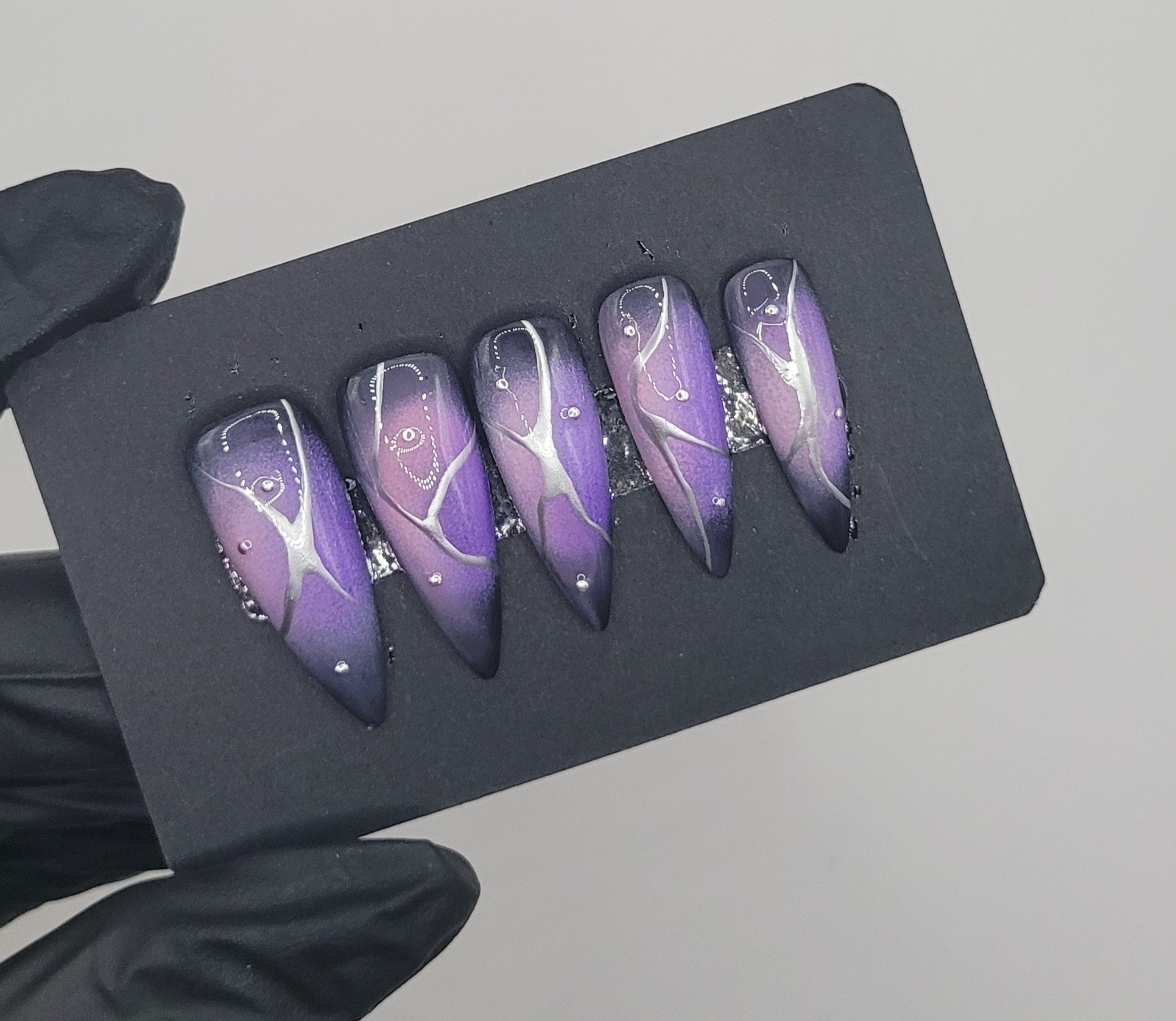 Purple Metal Press Ons