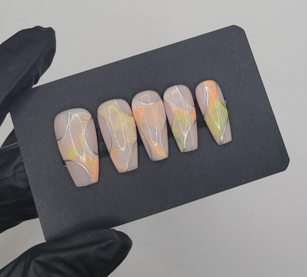 Soft Peach Press Ons