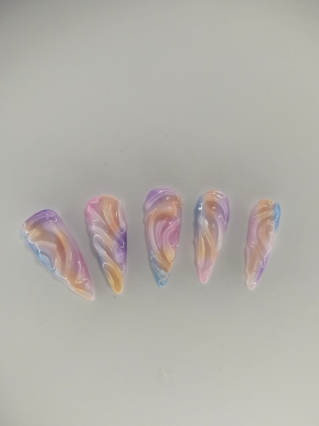 Pastel Swirl Press Ons