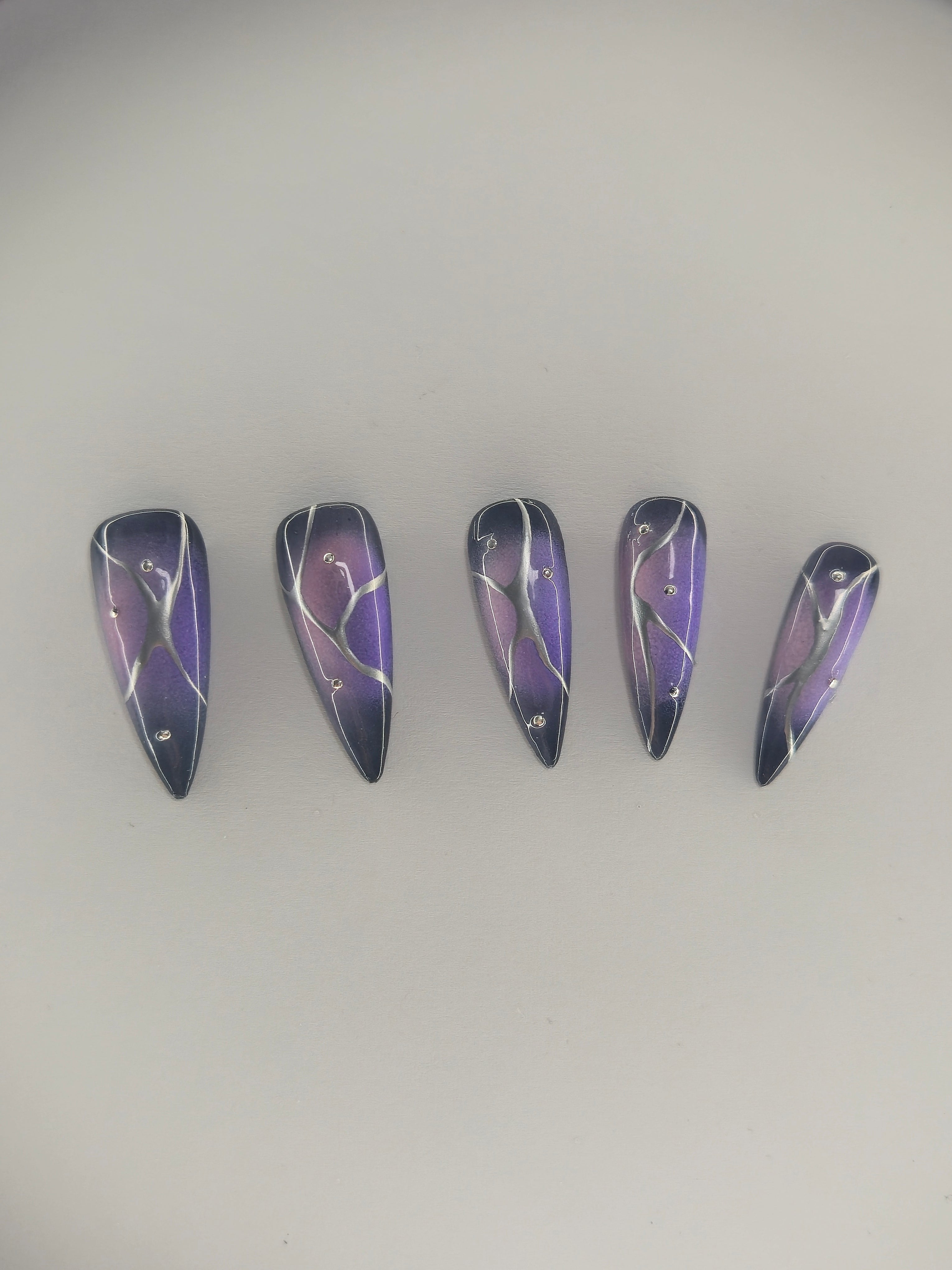 Purple Metal Press Ons