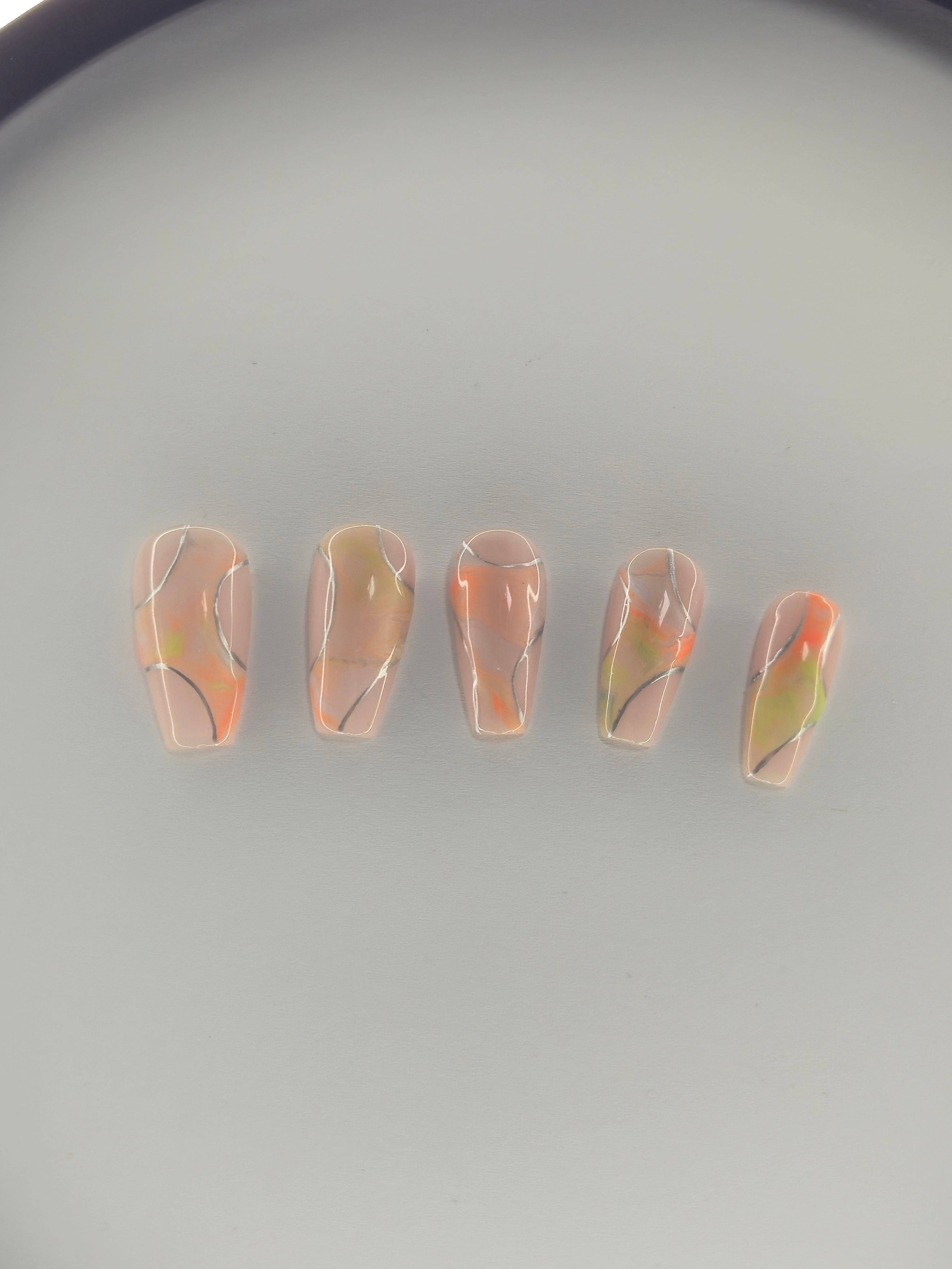 Soft Peach Press Ons