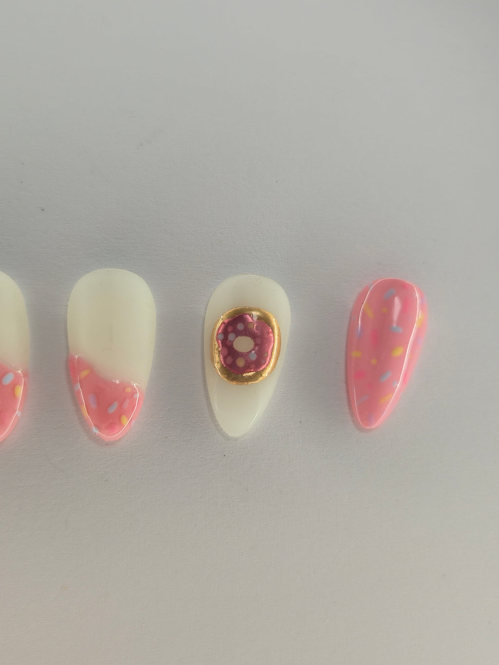 Pink Doughnut Press Ons