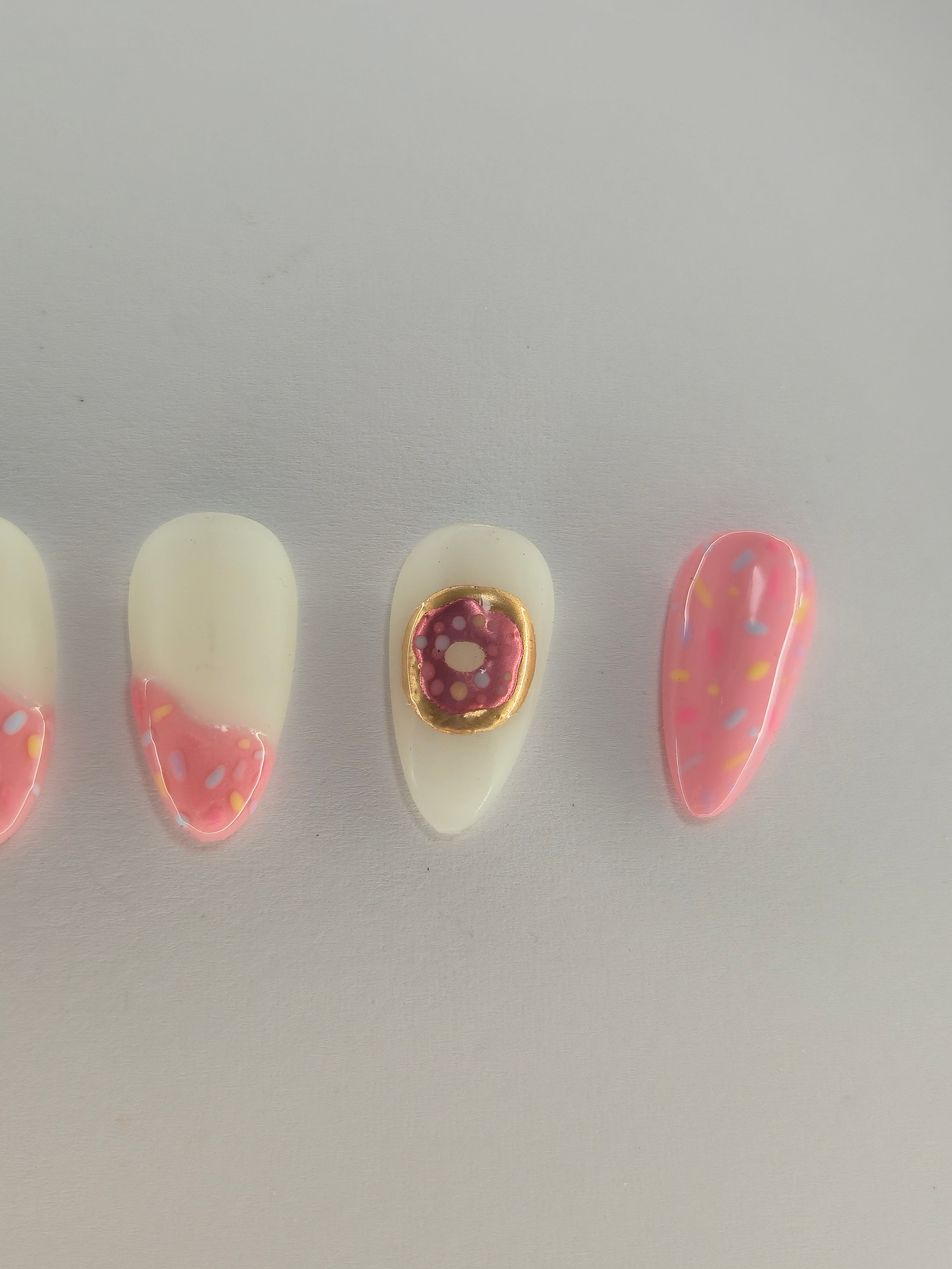 Pink Doughnut Press Ons