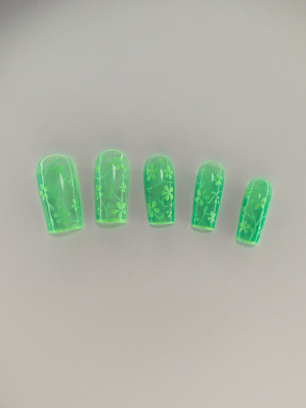 Glass Green Garden Press Ons