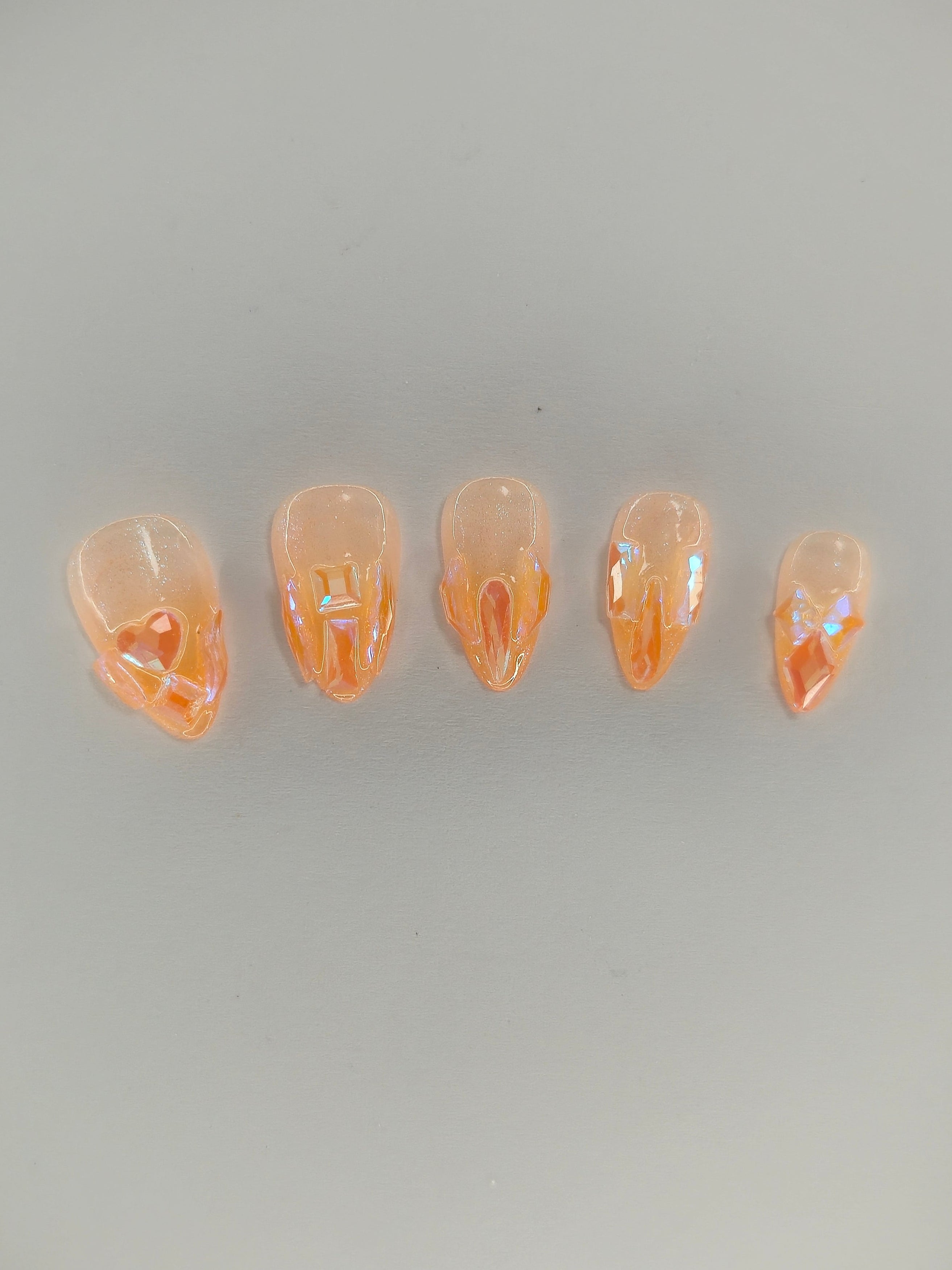 Orange Quartz Press Ons