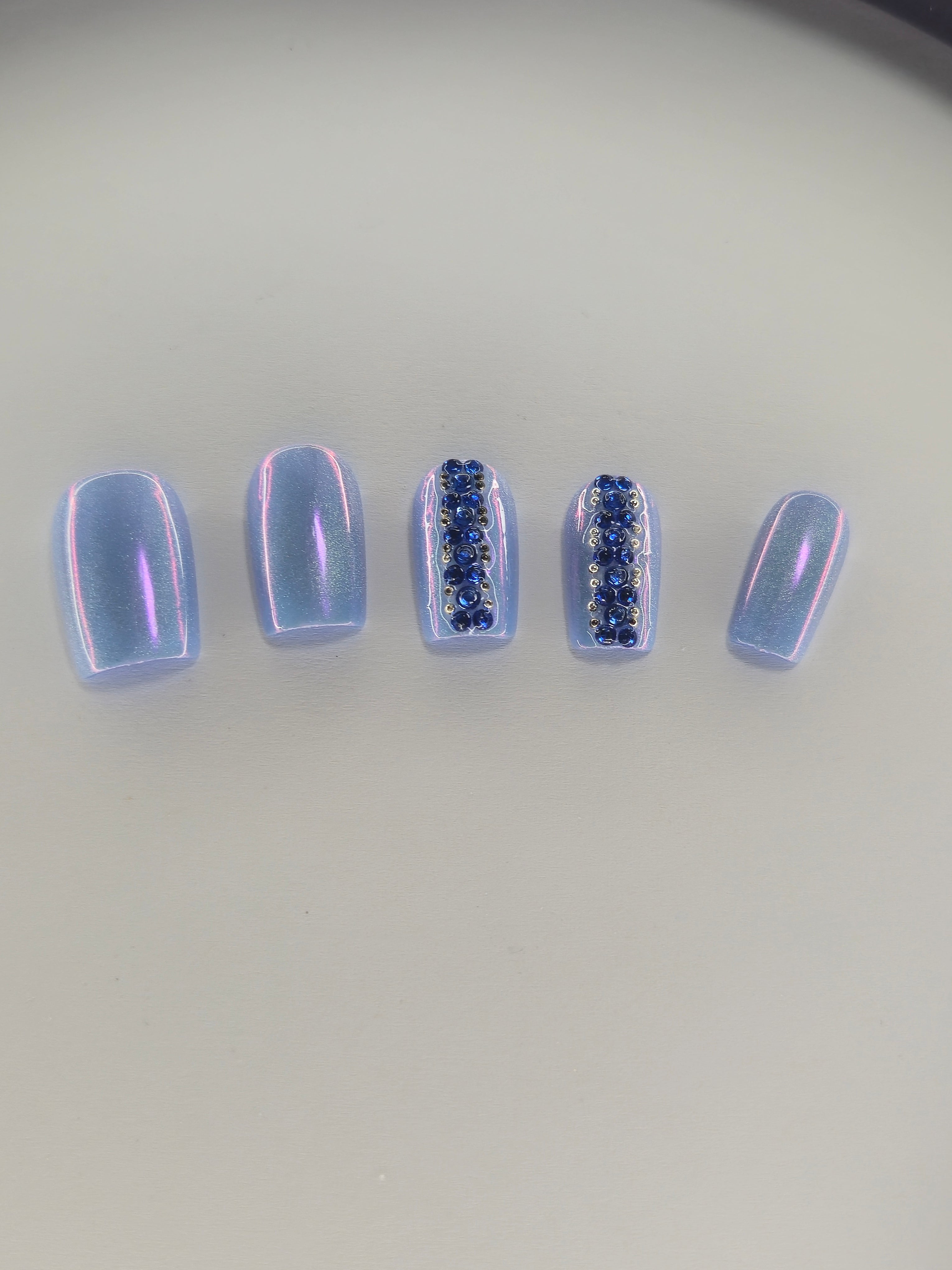 Blue Opal Ring Press Ons