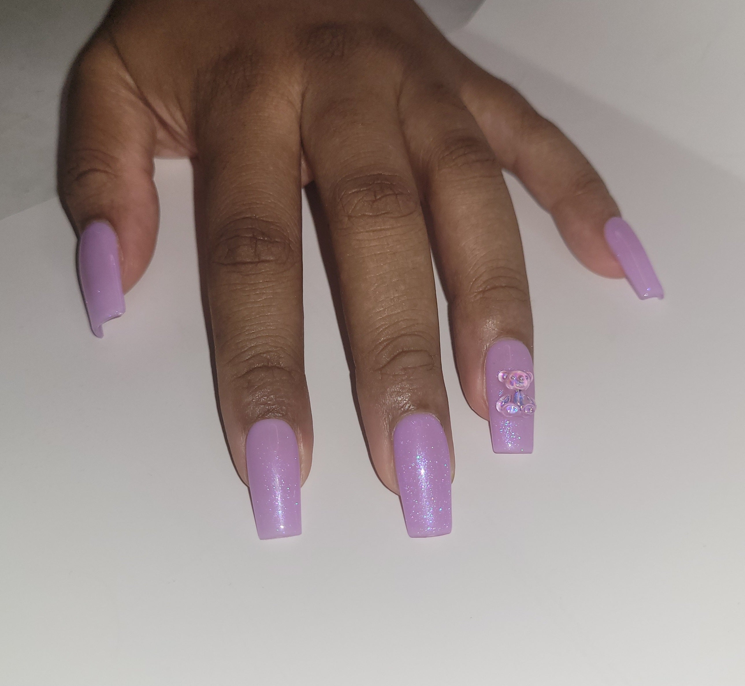 Lavender Bear Press Ons