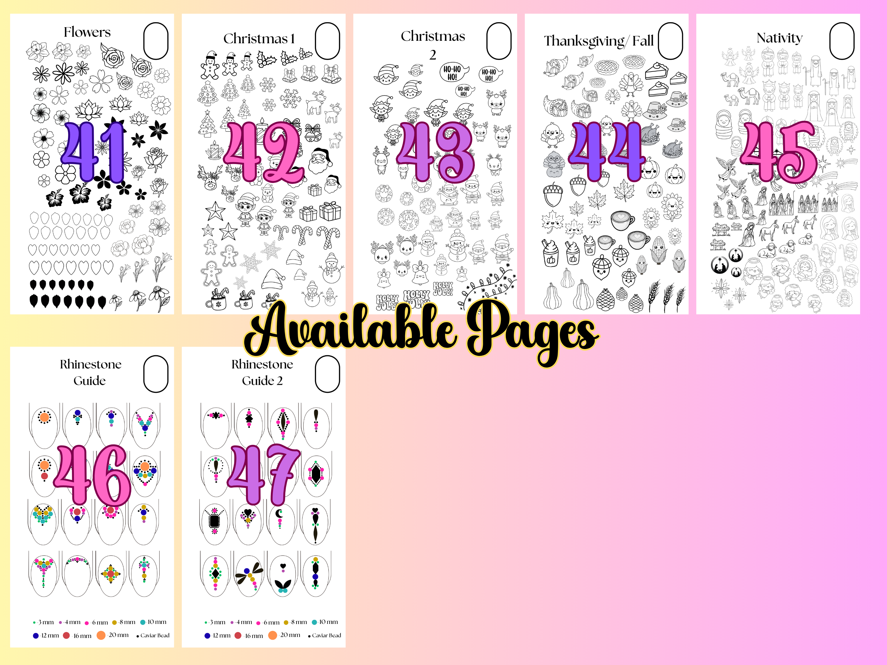 Custom Nail Art Template Booklet