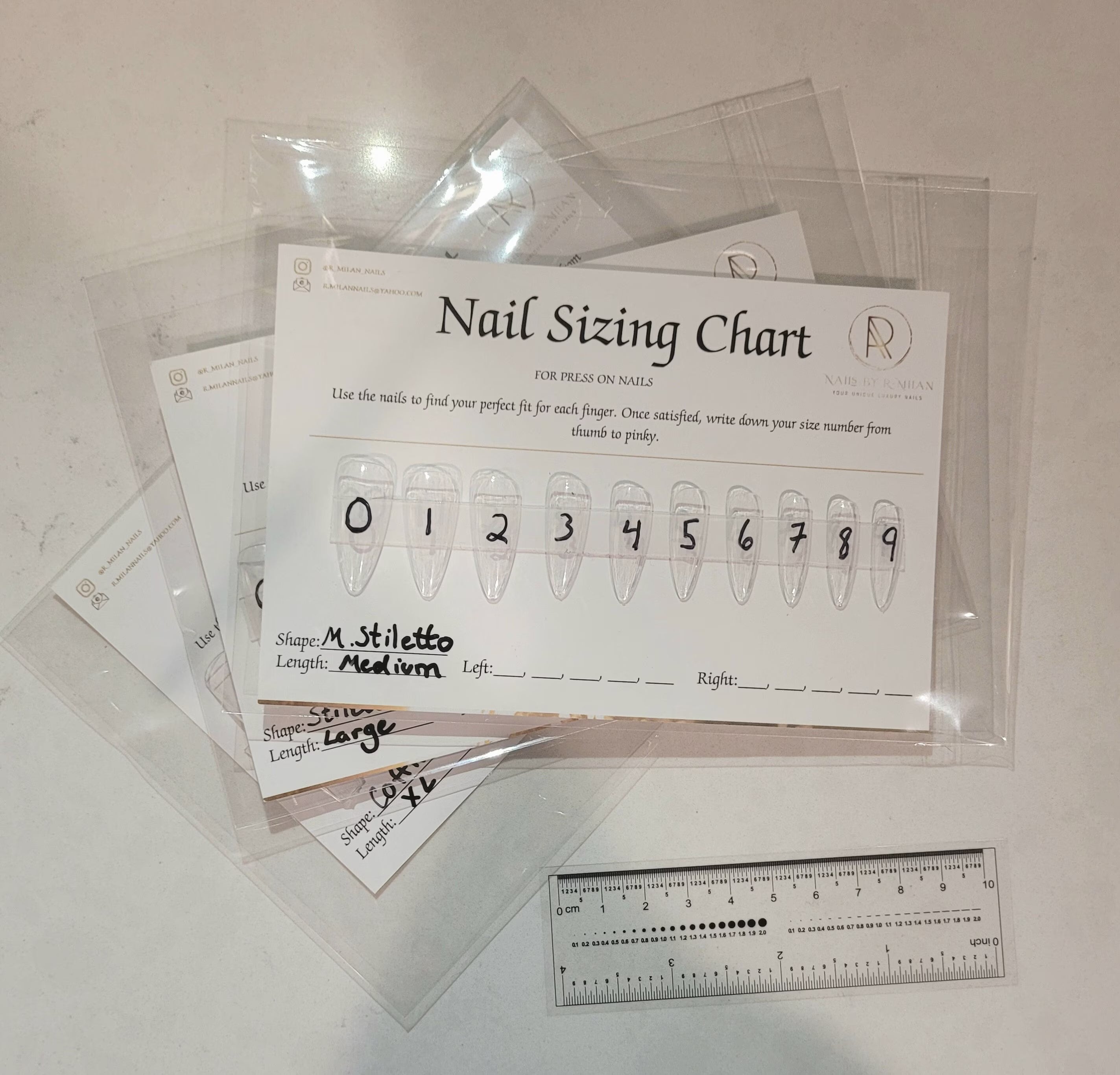 Press On Nail Sizing Kit