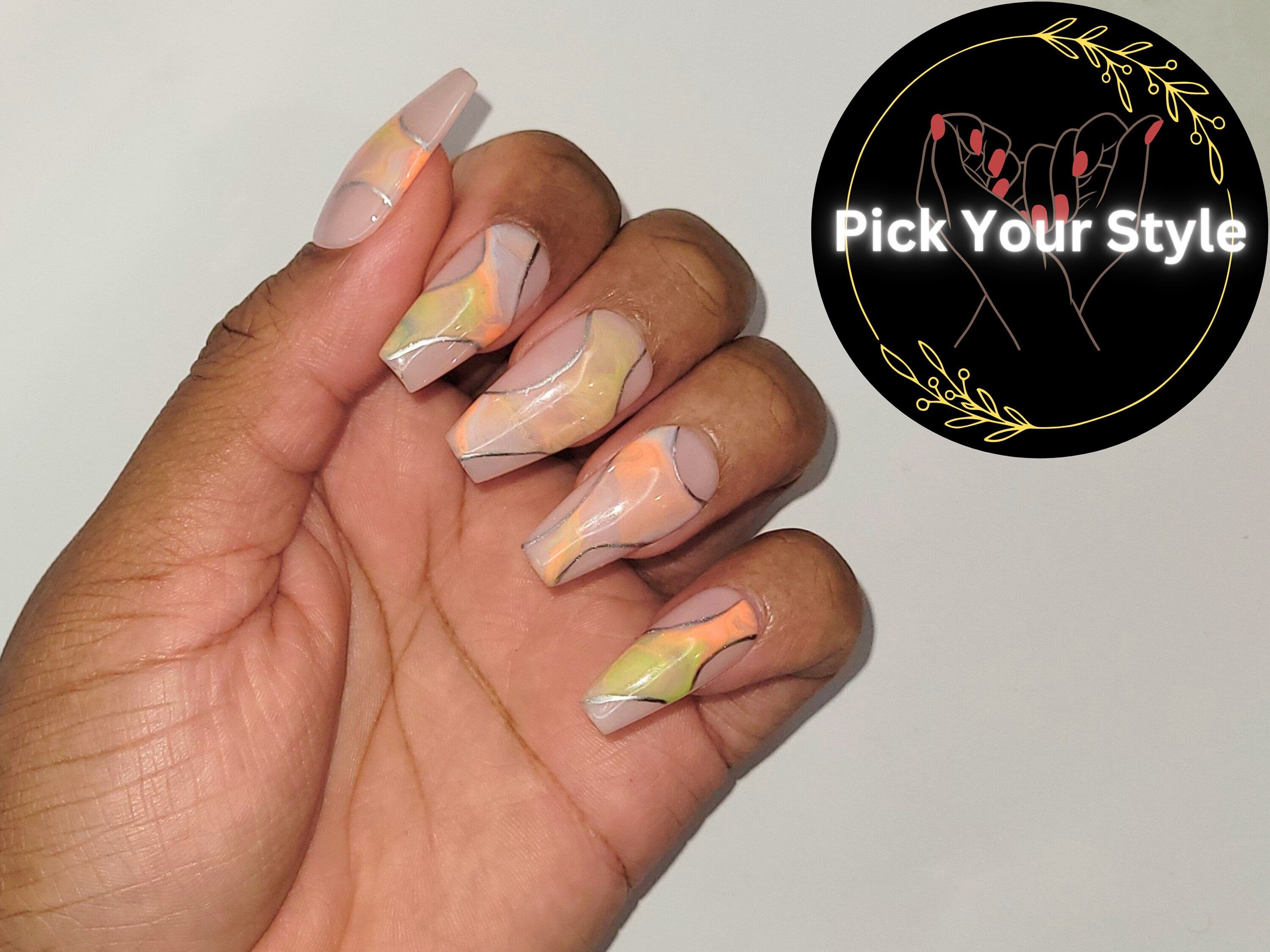 Soft Peach Press Ons