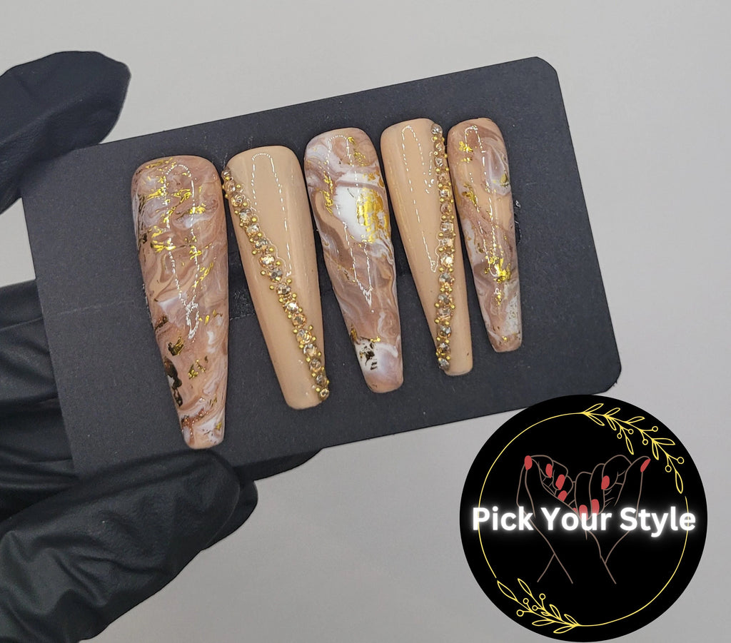 Bronze Cappuccino Press Ons