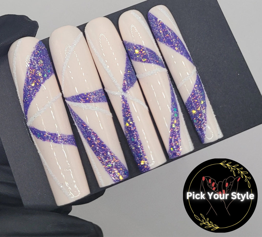 Purple Frost Press Ons