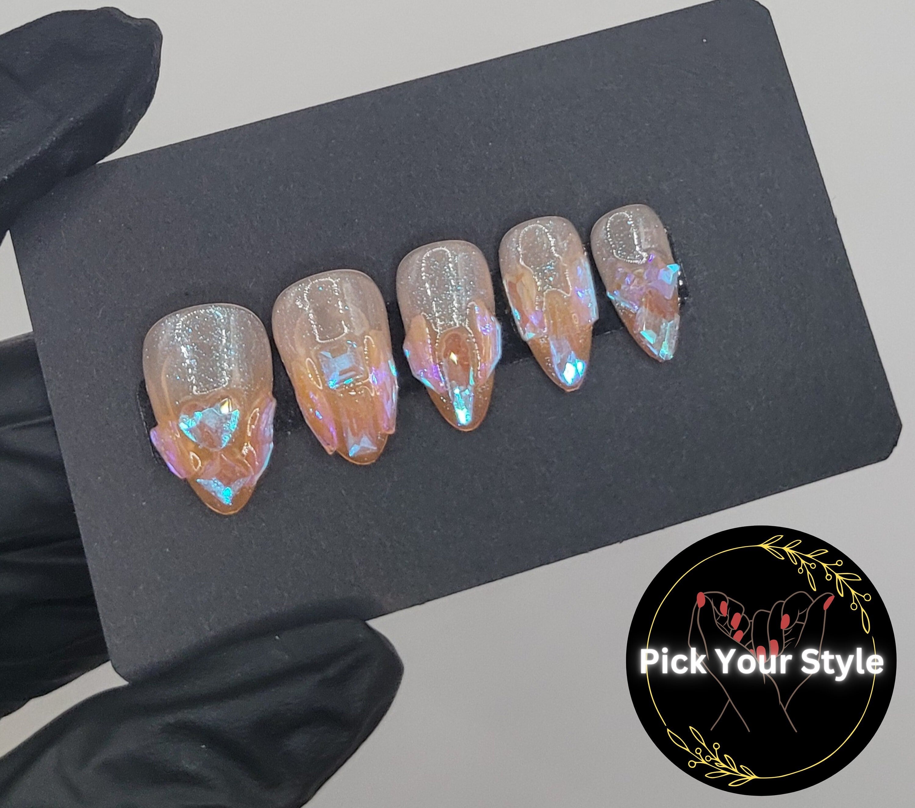 Orange Quartz Press Ons