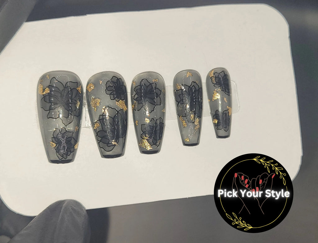 Noir Garden Press Ons