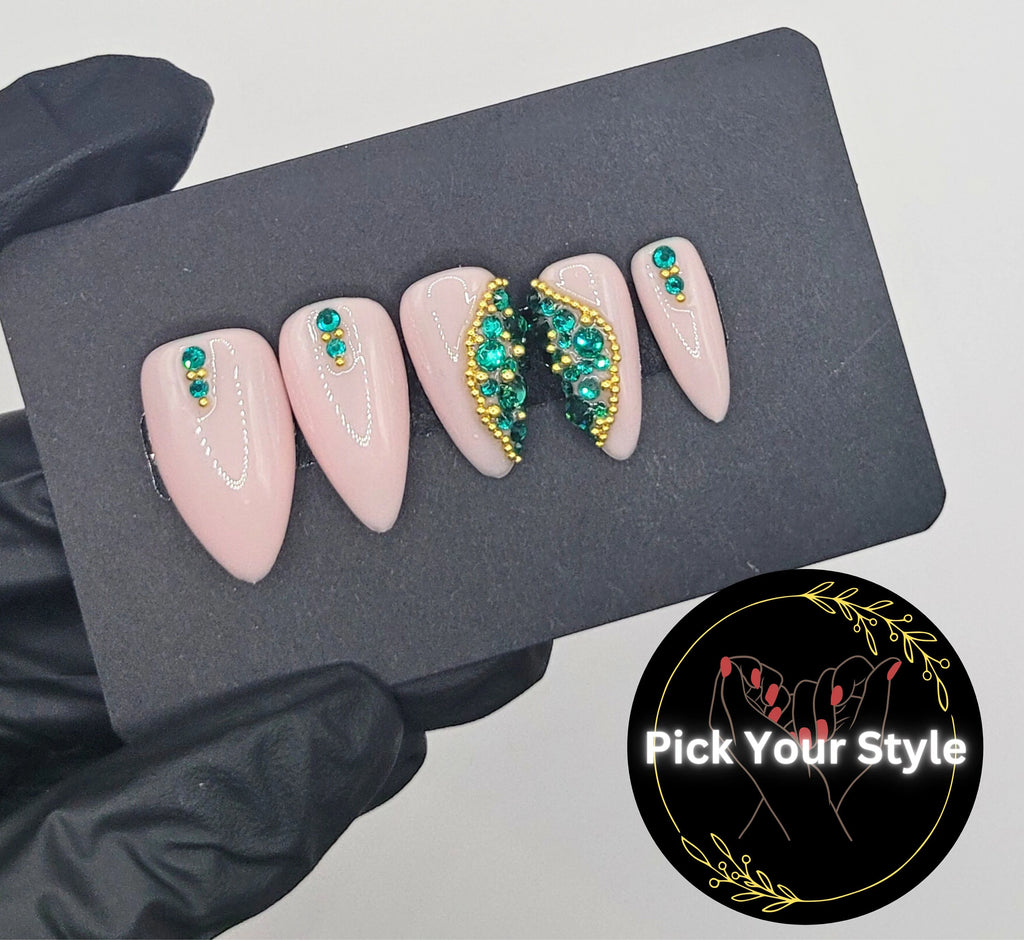 Emarald Gold Press Ons