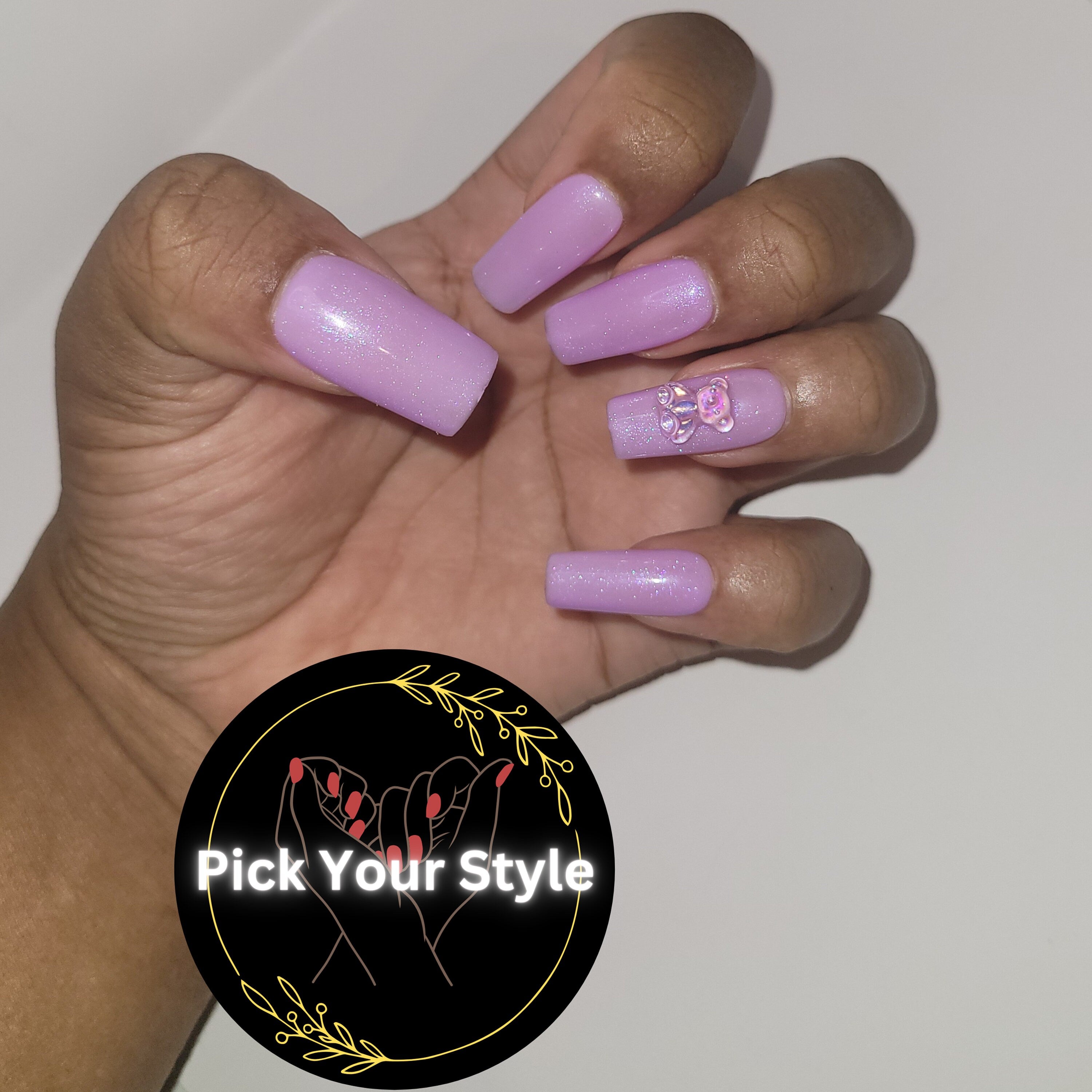 Lavender Bear Press Ons